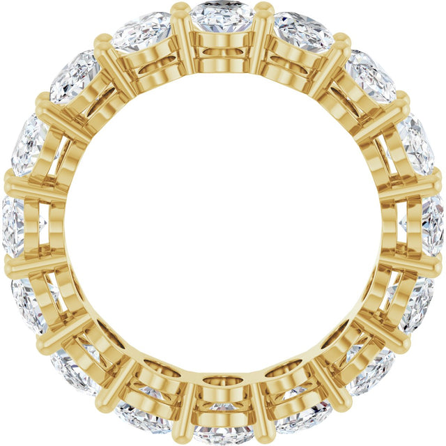 14K Gold Oval Lab-Grown Diamond Shared-Prong Eternity Band – 6x4 mm Stones (5 1/5–5 9/10 CTW) - Yellow Gold - view 2