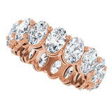 14K Gold Oval Lab-Grown Diamond Shared-Prong Eternity Band – 6x4 mm Stones (5 1/5–5 9/10 CTW) - Rose Gold - view 5