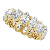 14K Gold Oval Lab-Grown Diamond Shared-Prong Eternity Band – 6x4 mm Stones (5 1/5–5 9/10 CTW) - Yellow Gold - view 5