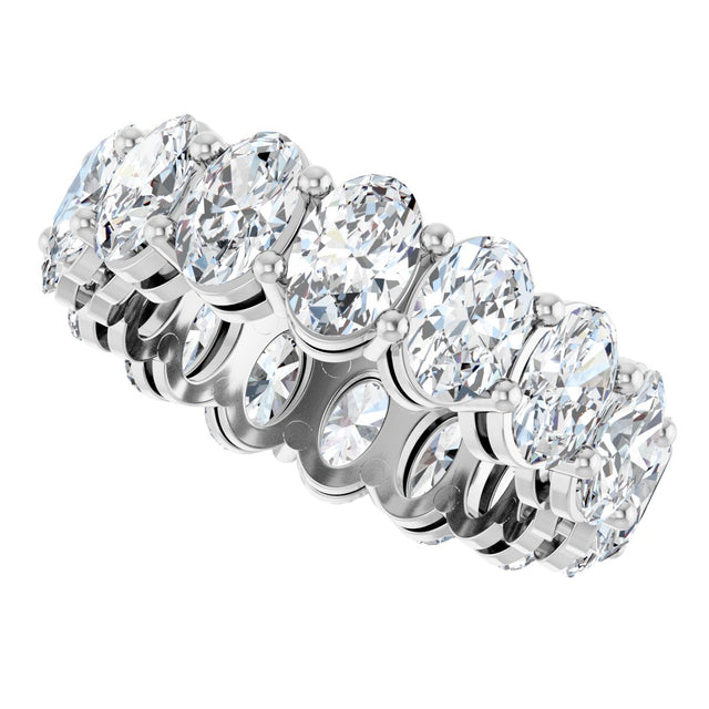 14K Gold Oval Lab-Grown Diamond Shared-Prong Eternity Band – 6x4 mm Stones (5 1/5–5 9/10 CTW) - White Gold - view 5