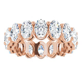 14K Gold Oval Lab-Grown Diamond Shared-Prong Eternity Band – 6x4 mm Stones (5 1/5–5 9/10 CTW) - Rose Gold - view 3