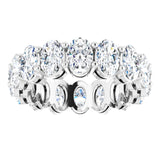 Platinum Oval Lab-Grown Diamond Shared-Prong Eternity Band – 6x4 mm Stones (5 1/5–5 9/10 CTW) - view 3