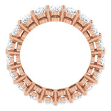 14K Gold Oval Natural Diamond Shared-Prong Eternity Band – 5x3 mm Stones (4 3/4–5 1/2 CTW) - Rose Gold - view 2