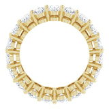 14K Gold Oval Natural Diamond Shared-Prong Eternity Band – 5x3 mm Stones (4 3/4–5 1/2 CTW) - Yellow Gold - view 2