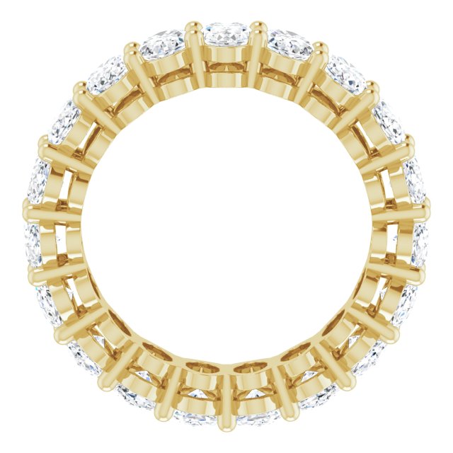 14K Gold Oval Natural Diamond Shared-Prong Eternity Band – 5x3 mm Stones (4 3/4–5 1/2 CTW) - Yellow Gold - view 2