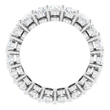14K Gold Oval Natural Diamond Shared-Prong Eternity Band – 5x3 mm Stones (4 3/4–5 1/2 CTW) - White Gold - view 2