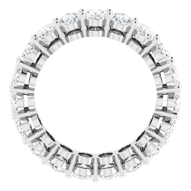 14K Gold Oval Lab-Grown Diamond Shared-Prong Eternity Band – 5x3 mm Stones (3 1/3–5 1/2 CTW) - White Gold - view 2