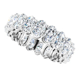 Platinum Oval Natural Diamond Shared-Prong Eternity Band – 5x3 mm Stones (4 3/4–5 1/2 CTW) - view 5