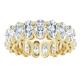 14K Gold Oval Natural Diamond Shared-Prong Eternity Band – 5x3 mm Stones (4 3/4–5 1/2 CTW) - Yellow Gold - view 3