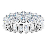 Platinum Oval Natural Diamond Shared-Prong Eternity Band – 5x3 mm Stones (4 3/4–5 1/2 CTW) - view 3