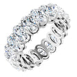 Platinum Oval Natural Diamond Shared-Prong Eternity Band – 5x3 mm Stones (4 3/4–5 1/2 CTW)