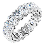14K Gold Oval Lab-Grown Diamond Shared-Prong Eternity Band – 5x3 mm Stones (3 1/3–5 1/2 CTW) - White Gold