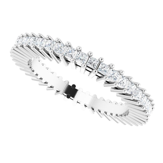 Platinum Square Natural Diamond Shared-Prong Eternity Band – 1.3x1.3 mm Stones - view 5