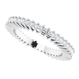 14K Gold Square Natural Diamond Shared-Prong Eternity Band – 1.3x1.3 mm Stones - White Gold - view 5