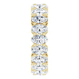 14K Gold Oval Natural Diamond Shared-Prong Eternity Band – 5x3 mm Stones (4 3/4–5 1/2 CTW) - Yellow Gold - view 4