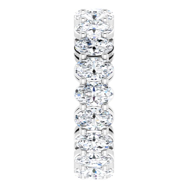 Platinum Oval Natural Diamond Shared-Prong Eternity Band – 5x3 mm Stones (4 3/4–5 1/2 CTW) - view 4