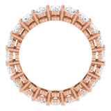 14K Gold Oval Natural Diamond Shared-Prong Eternity Band – 5x3 mm Stones (4 3/4–5 1/2 CTW) - Rose Gold - view 2