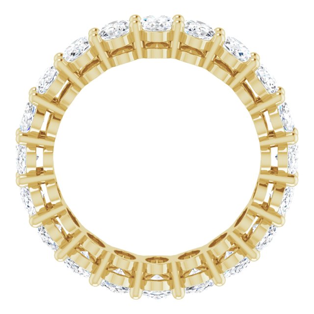 14K Gold Oval Natural Diamond Shared-Prong Eternity Band – 5x3 mm Stones (4 3/4–5 1/2 CTW) - Yellow Gold - view 2