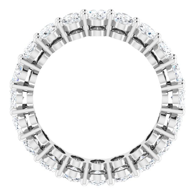 Platinum Oval Natural Diamond Shared-Prong Eternity Band – 5x3 mm Stones (4 3/4–5 1/2 CTW) - view 2