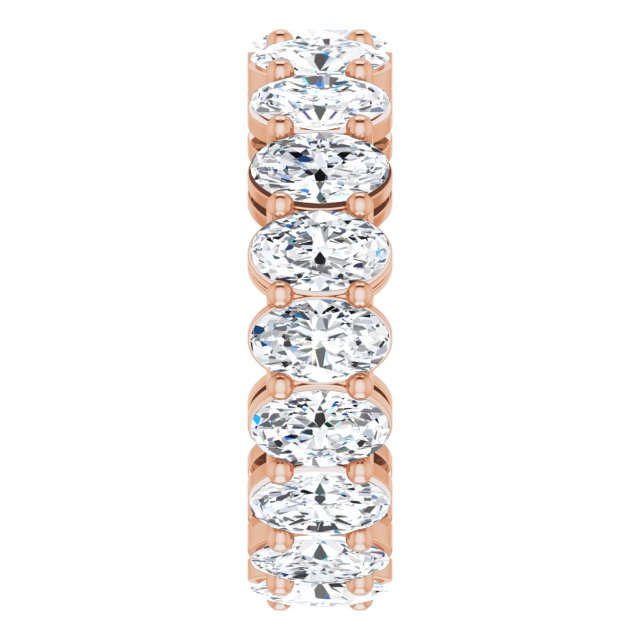 14K Gold Oval Lab-Grown Diamond Shared-Prong Eternity Band – 5x3 mm Stones (3 1/3–5 1/2 CTW) - Rose Gold - view 4