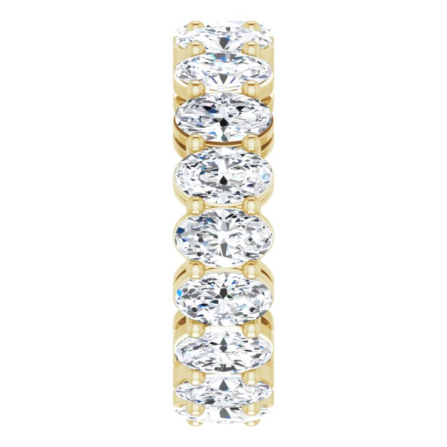 14K Gold Oval Lab-Grown Diamond Shared-Prong Eternity Band – 5x3 mm Stones (3 1/3–5 1/2 CTW) - Yellow Gold - view 4