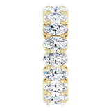 14K Gold Oval Natural Diamond Shared-Prong Eternity Band – 5x3 mm Stones (4 3/4–5 1/2 CTW) - Yellow Gold - view 4