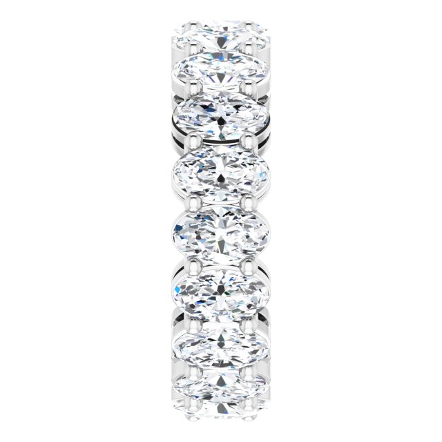 Platinum Oval Lab-Grown Diamond Shared-Prong Eternity Band – 5x3 mm Stones (3 1/3–5 1/2 CTW) - view 4