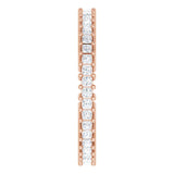 14K Gold Square Natural Diamond Shared-Prong Eternity Band – 1.3x1.3 mm Stones - Rose Gold - view 4