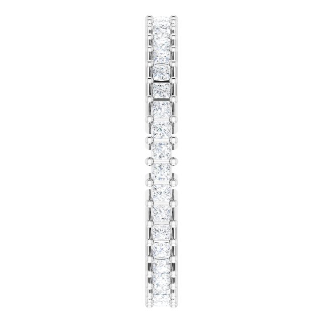 Platinum Square Natural Diamond Shared-Prong Eternity Band – 1.3x1.3 mm Stones - view 4