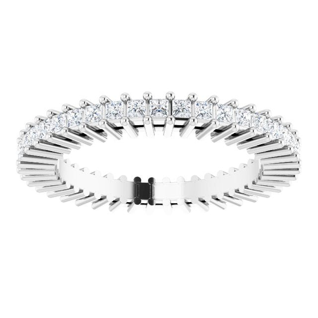 Platinum Square Natural Diamond Shared-Prong Eternity Band – 1.3x1.3 mm Stones - view 3