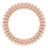 14K Gold Square Natural Diamond Shared-Prong Eternity Band – 1.5x1.5 mm Stones (9/10 CTW) - Rose Gold - view 2