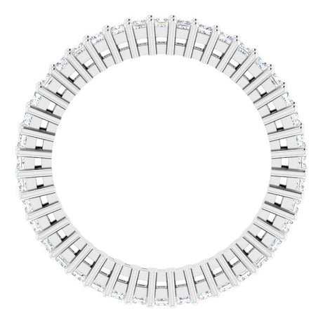 Platinum Square Natural Diamond Shared-Prong Eternity Band – 1.5x1.5 mm Stones (9/10 CTW) - view 2