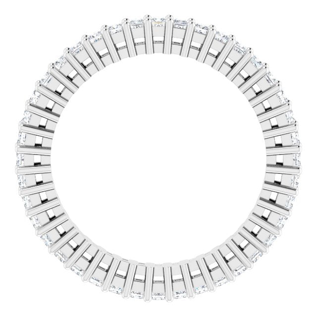 Platinum Square Natural Diamond Shared-Prong Eternity Band – 1.5x1.5 mm Stones (9/10 CTW) - view 2