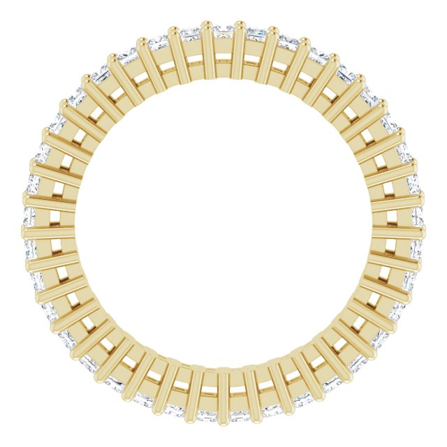 14K Gold Square Natural Diamond Shared-Prong Eternity Band – 1.5x1.5 mm Stones (9/10 CTW) - Yellow Gold - view 2