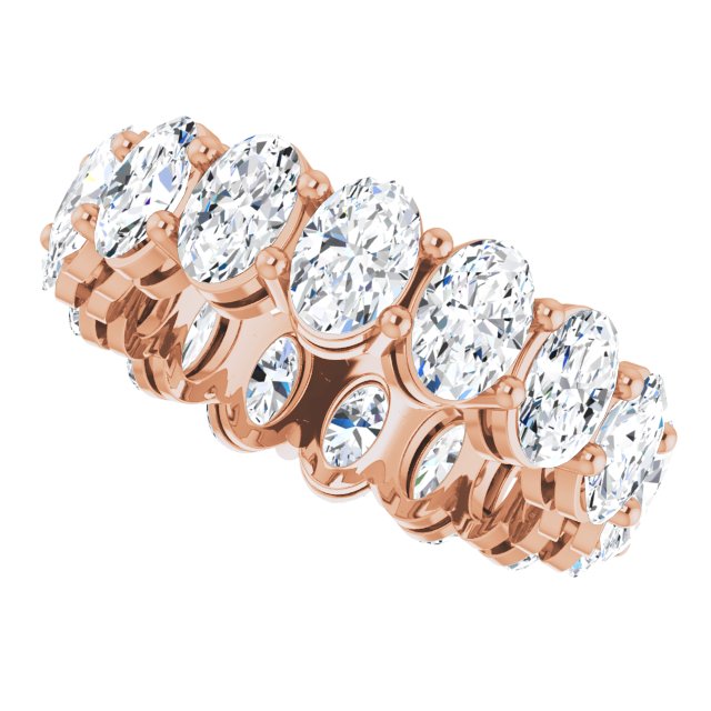 14K Gold Oval Lab-Grown Diamond Shared-Prong Eternity Band – 6x4 mm Stones (5 1/5–5 9/10 CTW) - Rose Gold - view 5