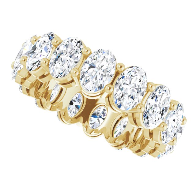 14K Gold Oval Lab-Grown Diamond Shared-Prong Eternity Band – 6x4 mm Stones (5 1/5–5 9/10 CTW) - Yellow Gold - view 5