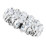 Platinum Oval Lab-Grown Diamond Shared-Prong Eternity Band – 6x4 mm Stones (5 1/5–5 9/10 CTW) - view 5