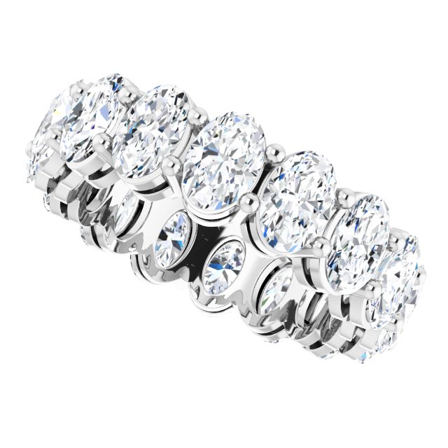Platinum Oval Lab-Grown Diamond Shared-Prong Eternity Band – 6x4 mm Stones (5 1/5–5 9/10 CTW) - view 5
