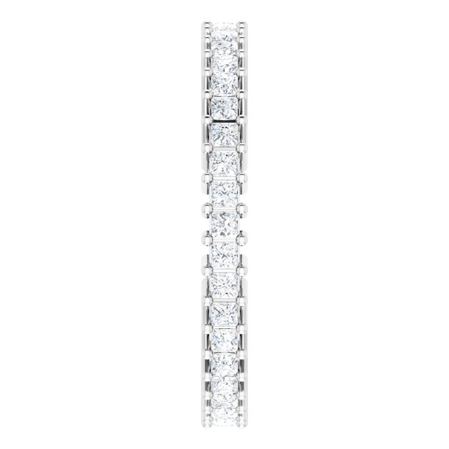 Platinum Square Natural Diamond Shared-Prong Eternity Band – 1.5x1.5 mm Stones (9/10 CTW) - view 4