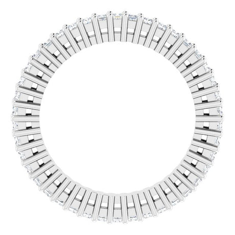 Platinum Square Natural Diamond Shared-Prong Eternity Band – 1.3x1.3 mm Stones - view 2