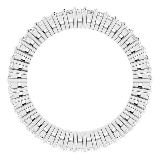 Platinum Square Natural Diamond Shared-Prong Eternity Band – 1.3x1.3 mm Stones - view 2