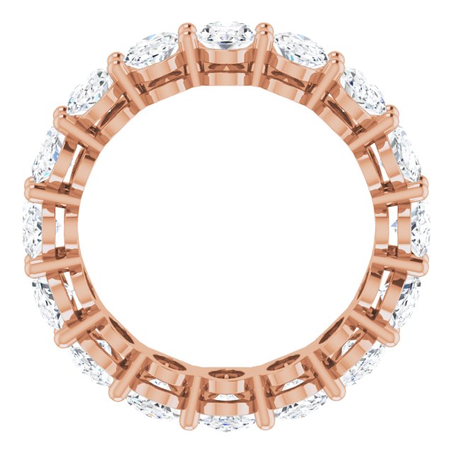 14K Gold Oval Lab-Grown Diamond Shared-Prong Eternity Band – 6x4 mm Stones (5 1/5–5 9/10 CTW) - Rose Gold - view 2