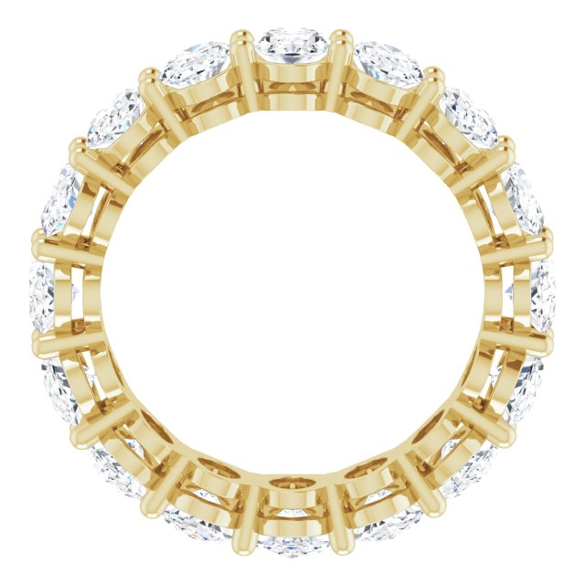 14K Gold Oval Lab-Grown Diamond Shared-Prong Eternity Band – 6x4 mm Stones (5 1/5–5 9/10 CTW) - Yellow Gold - view 2