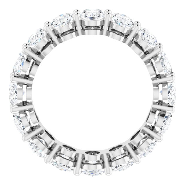 Platinum Oval Lab-Grown Diamond Shared-Prong Eternity Band – 6x4 mm Stones (5 1/5–5 9/10 CTW) - view 2