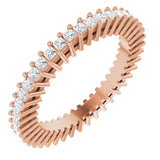 14K Gold Square Natural Diamond Shared-Prong Eternity Band – 1.3x1.3 mm Stones - Rose Gold