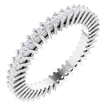 Platinum Square Natural Diamond Shared-Prong Eternity Band – 1.3x1.3 mm Stones