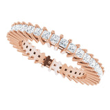 14K Gold Square Natural Diamond Shared-Prong Eternity Band – 1.5x1.5 mm Stones (9/10 CTW) - Rose Gold - view 5