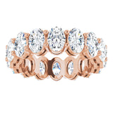 14K Gold Oval Lab-Grown Diamond Shared-Prong Eternity Band – 6x4 mm Stones (5 1/5–5 9/10 CTW) - Rose Gold - view 3