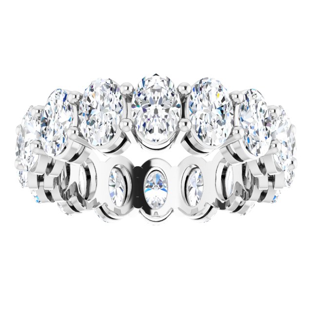 Platinum Oval Lab-Grown Diamond Shared-Prong Eternity Band – 6x4 mm Stones (5 1/5–5 9/10 CTW) - view 3
