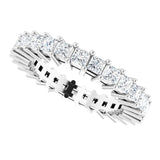 Platinum Square Natural Diamond Shared-Prong Eternity Band – 2x2 mm Stones - view 5